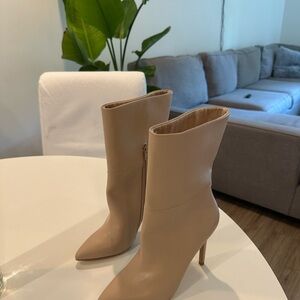 Charles By Charles David Cream Heeled Boots